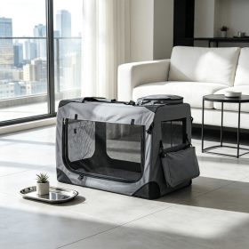 S Collapsible Soft Dog Crate  with Mesh Windows And 3 Doors Travel Crates for Small Medium Large Dogs Pet Carrier